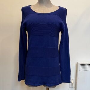 💙 Lady Hathaway Blue Cotton Knit Top Medium